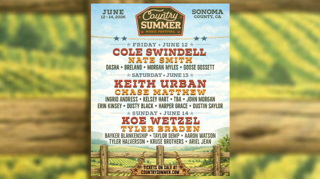 Keith Urban, Koe Wetzel and Cole Swindell bring country music to the wine country